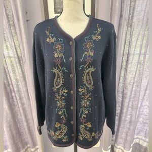 Vintage Koret Embroidered Cardigan